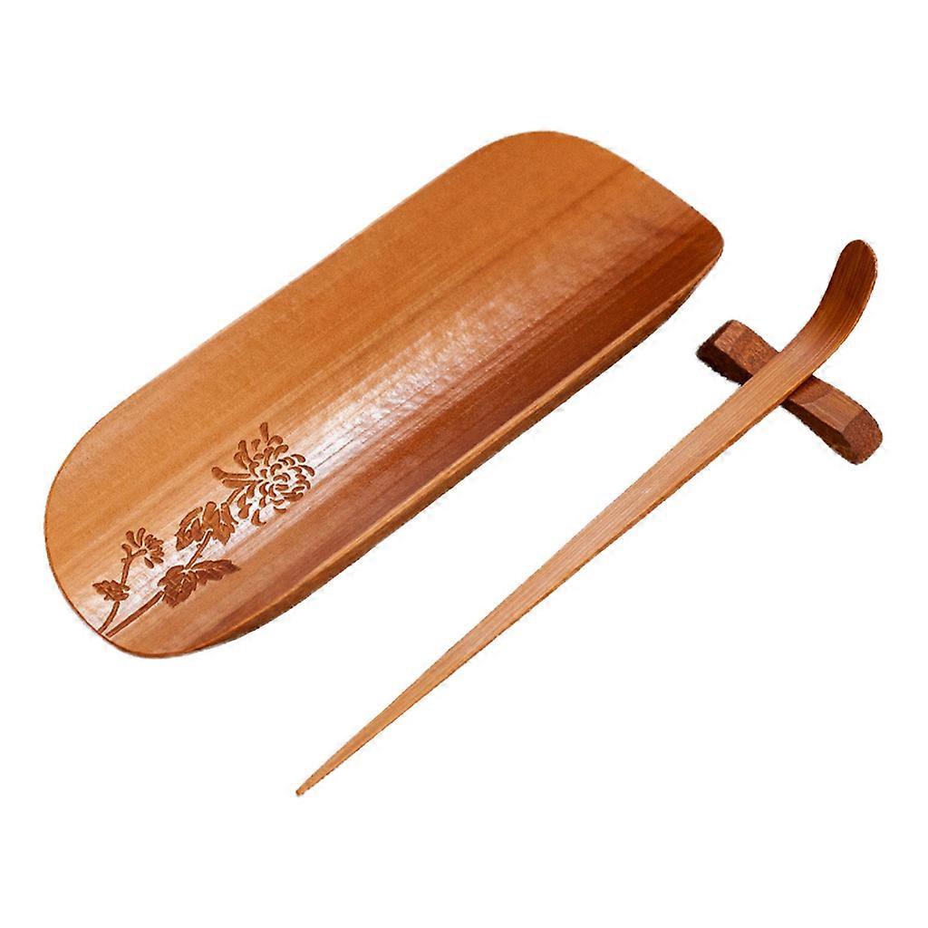 3 delar bambu teverktygsset teskopa teskrapa teställ för gäster att titta på teets färg kinesisk stil elegant
