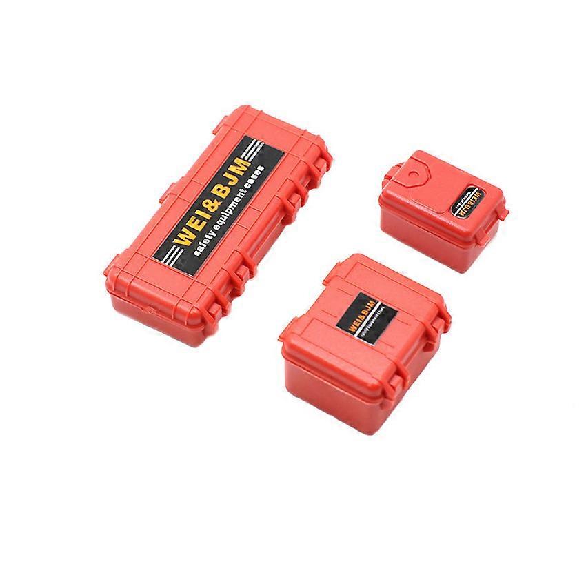 Simulation Decoration Pieces Luggage Luggage Toolbox Universal Openable Lid RC Car Accessories for AXIAL SCX24 (Red)