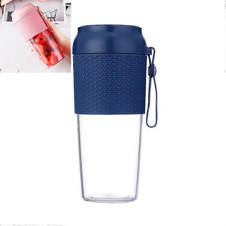 Portable Juicer Mini Electric Blender Portable Juicer Style 2 (Navy Blue)