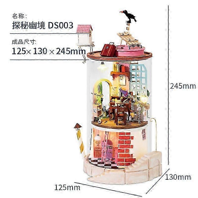 RolifeドールハウスDIY神秘的な世界の家家具付き子供大人のミニチュアドールハウス木製キットおもちゃギフト