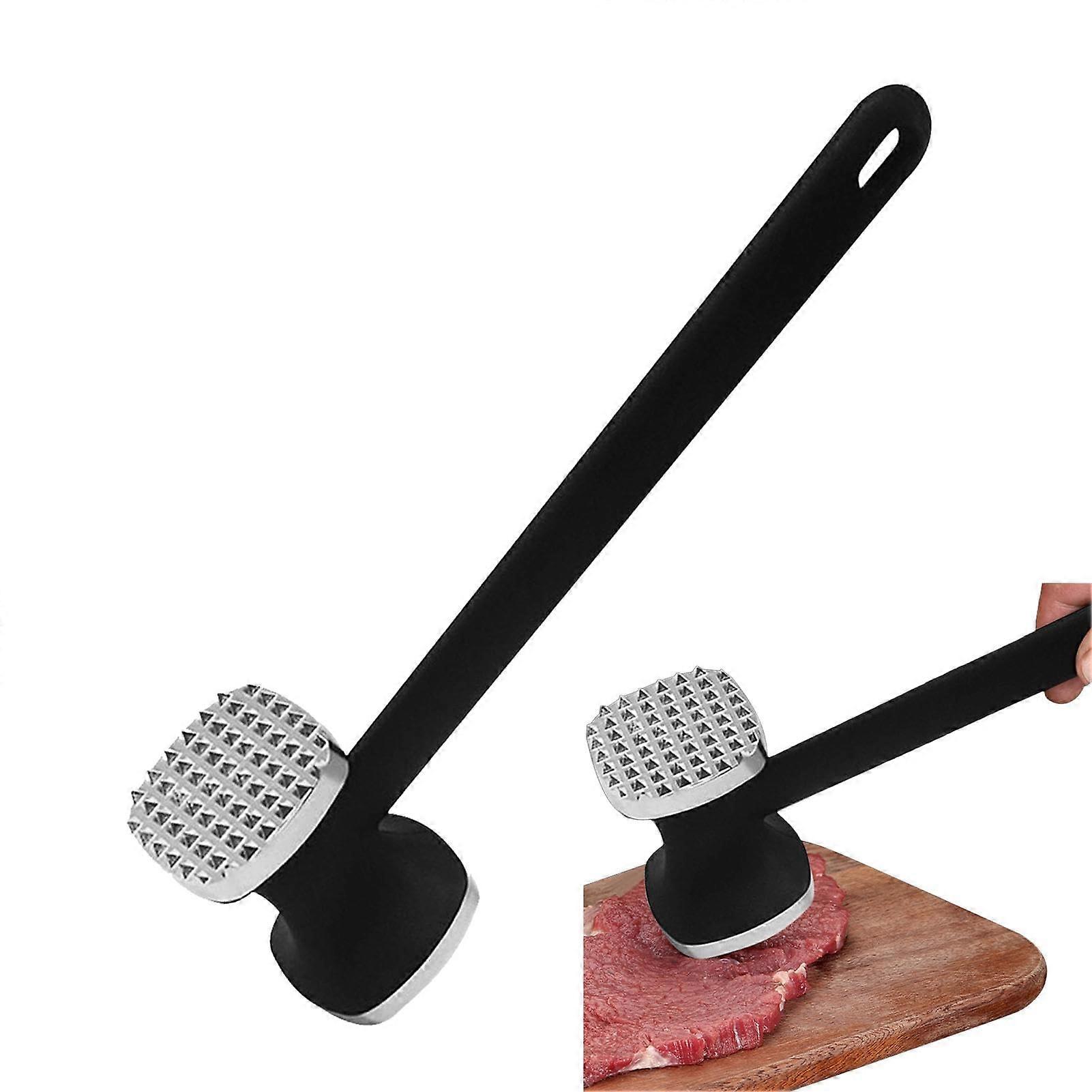 Meat Tenderizer Tool Double-Sided Hammer with Comfortable Grip for Steak, Chicken, Pork - Durable Stainless Steel Design