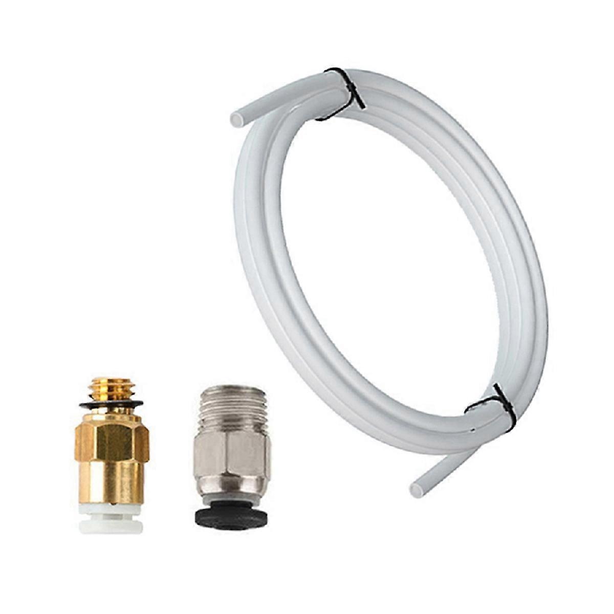 3D Printer Upgrade Kit with KJH04-M6 & PC4-01 Pneumatic Connectors 1M PTFE Tube for 1.75mm Bowden Extruder White