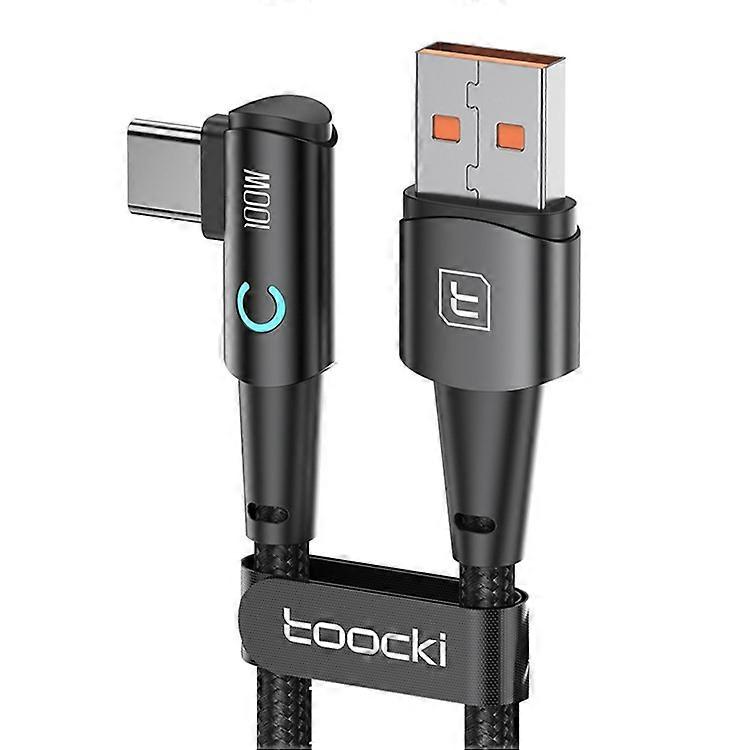 TOOCKI TQ-X25A2 USB-A to Type-C Data Cable 1m Right Angle 100W Charging Cord