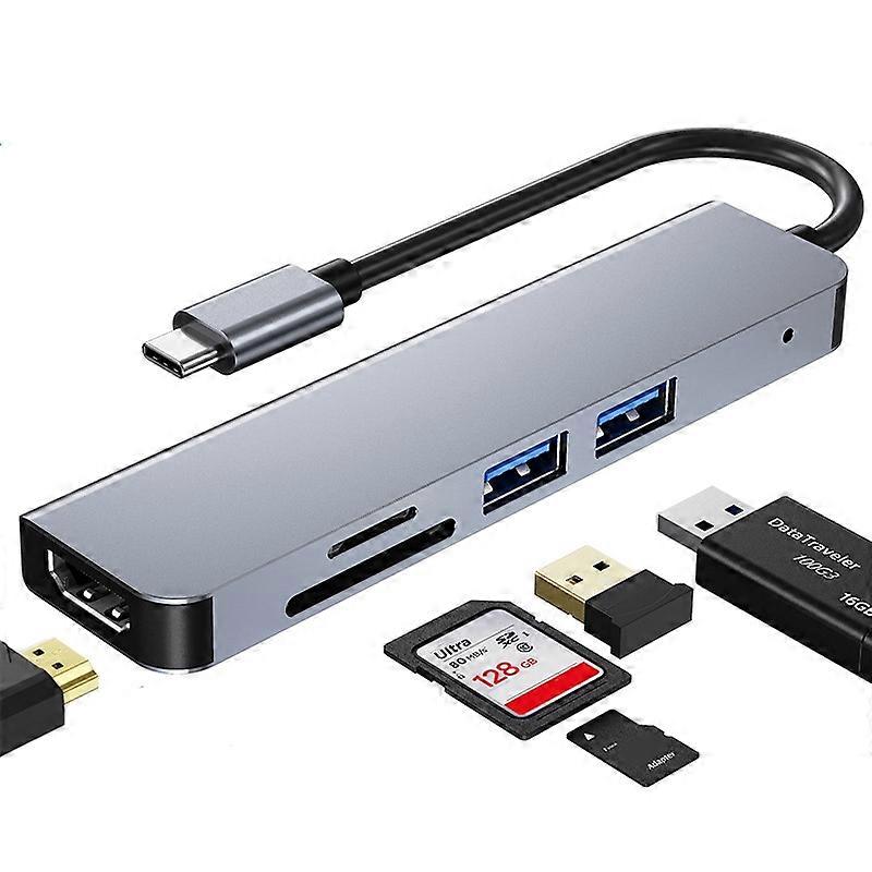 5 in 1 USB-C / Type-C a 4K HDMI + SD / TF Card Slot + USB 2.0 + USB 3.0 Docking Station multifunzione HUB
