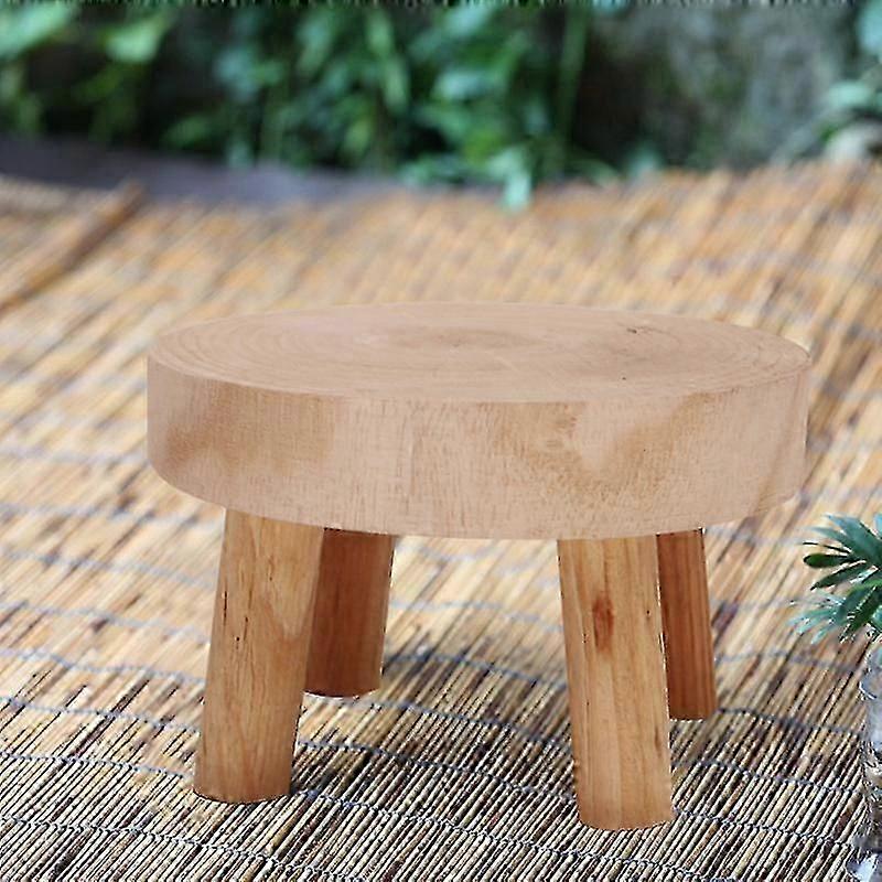 Mini Wooden Stool Flower Display Stand Modern Potted Planter Supports For Indoor