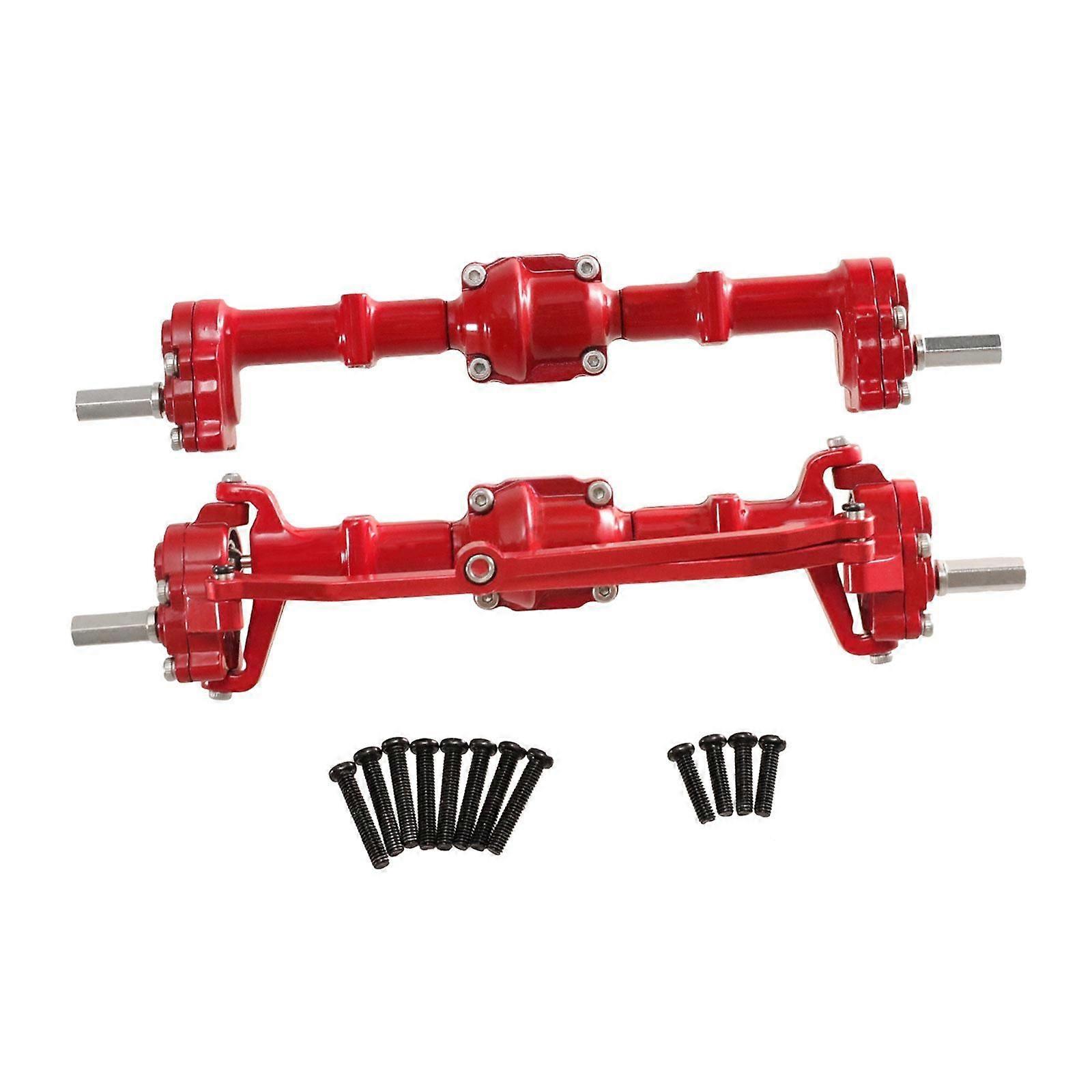 Front and Rear Portal Axles Accessory with Screws for 1/12 RC Car Parts MN78 Red