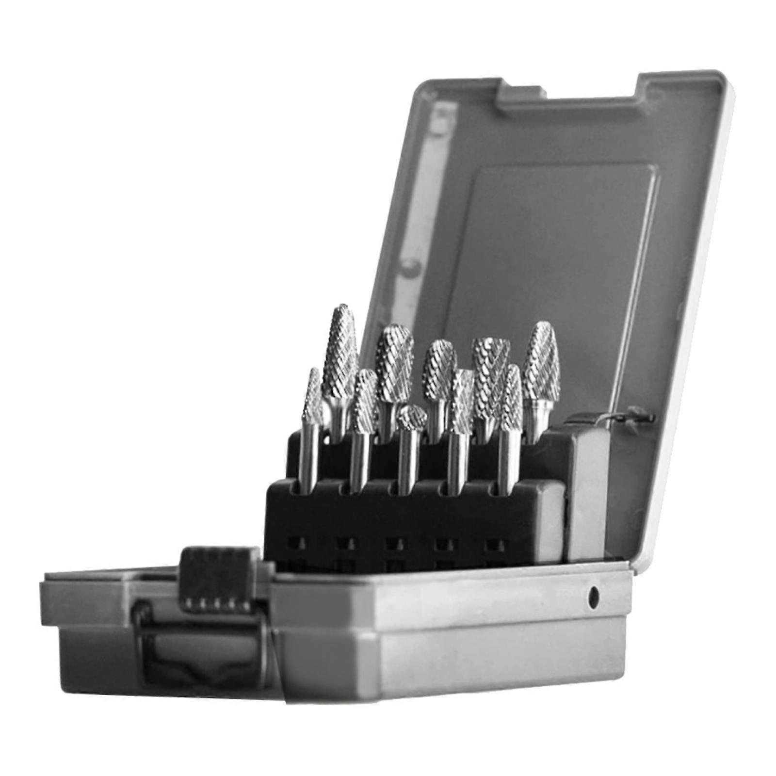 Conjunto de 10 Pcs Rebarbas de Carboneto de Corte Duplo Robustas para Esmerilhadeira Multiuso