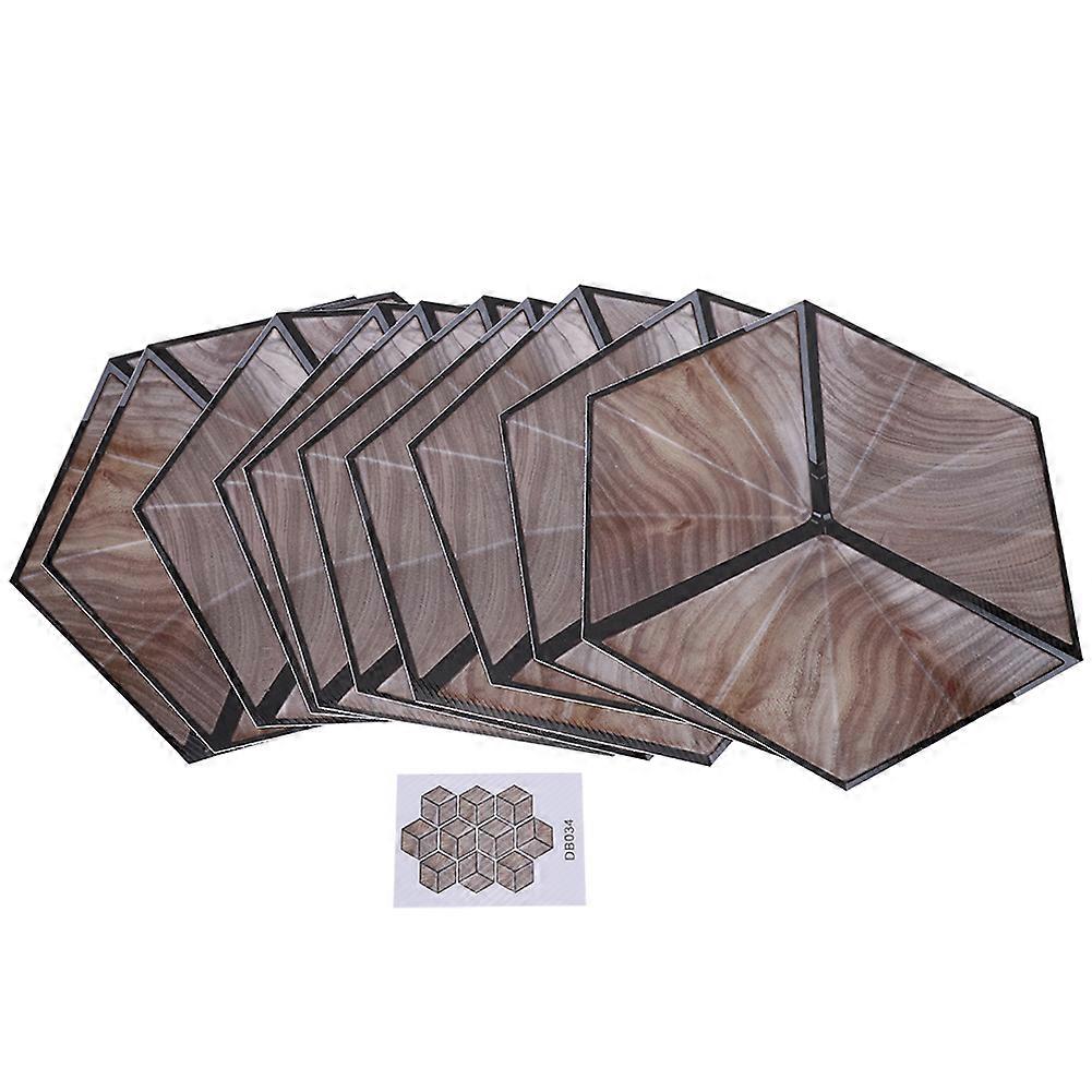 10Pcs Simulated Hexagonal Shape Self Adhesive Tile Floor Sticker  Non-Slip Home Decor