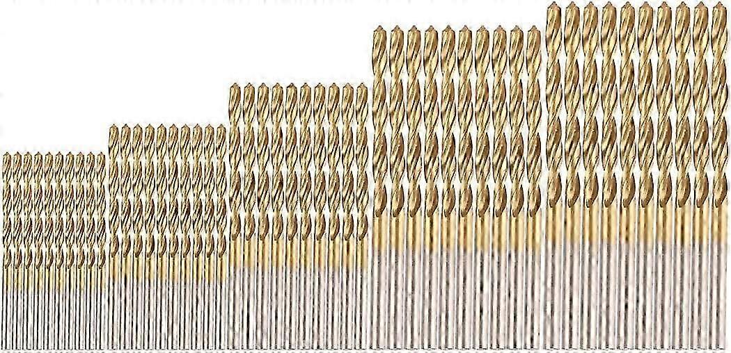 50pcs  mini twist drill bit set, high speed steel with titanium coating