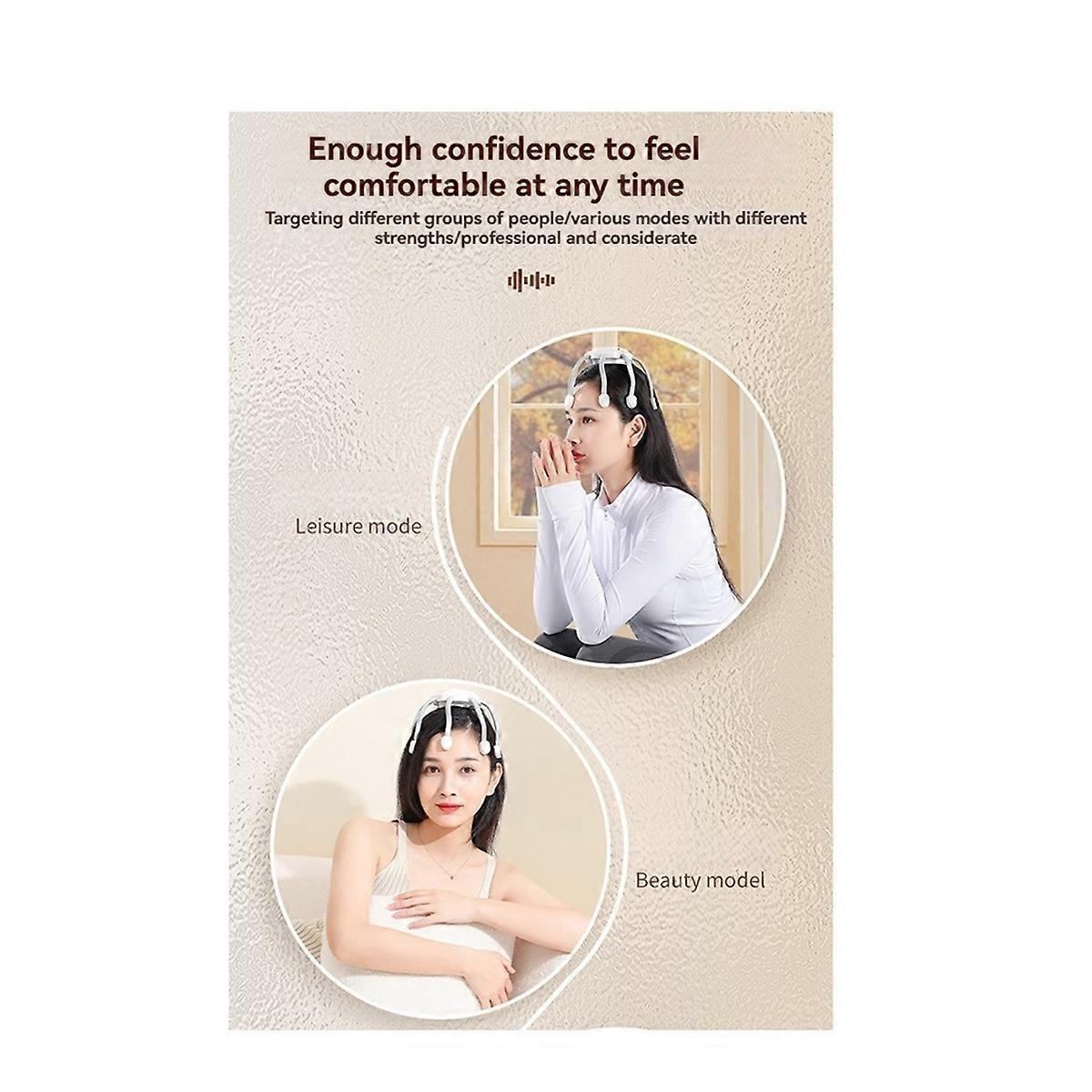 Scalp Massagers 3 Modes 8 Vibrating Contacts Portable Cordless 360 Degree Electric Vibrating Scalp