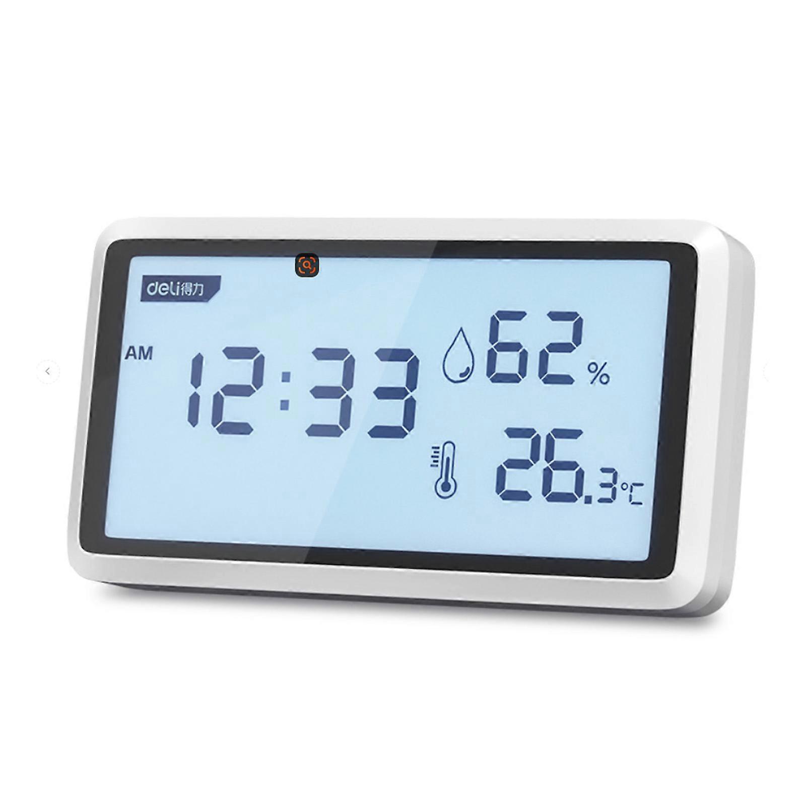 Desktop Thermometers Hygrometer for Home Indoor Office Temperature Humidity Measurement Meter Gauge with Time Display
