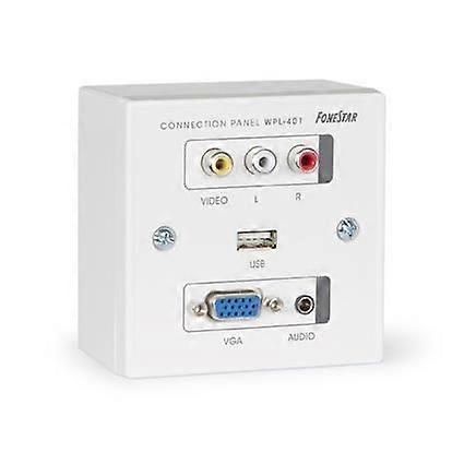 Connection Panel - FONESTAR - 23934-DI - VGA, AV, RCA, JACK, USB Inputs - 86x86x52 mm - White