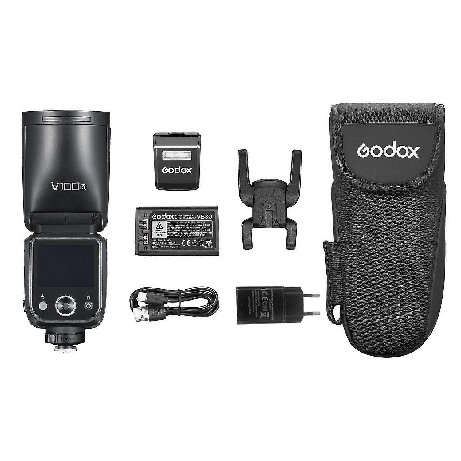 Godox V100 2.4G Wireless Camera Flash Testa Rotonda On-Camera Flash TTL Speedlite 100Ws Power Touch Con