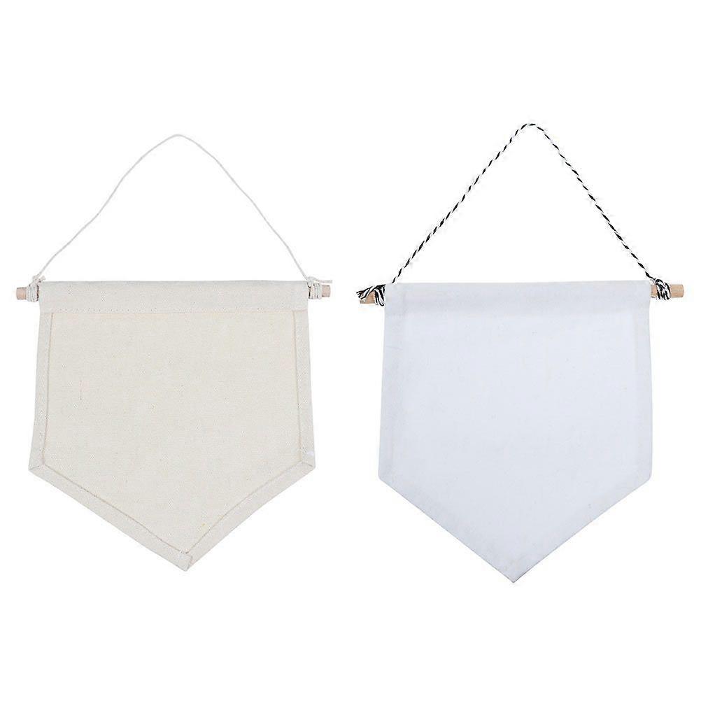 2pcs Pin Display Pennant Lapel Pin Badge Flag Plain Blank Canvas Wall Banner