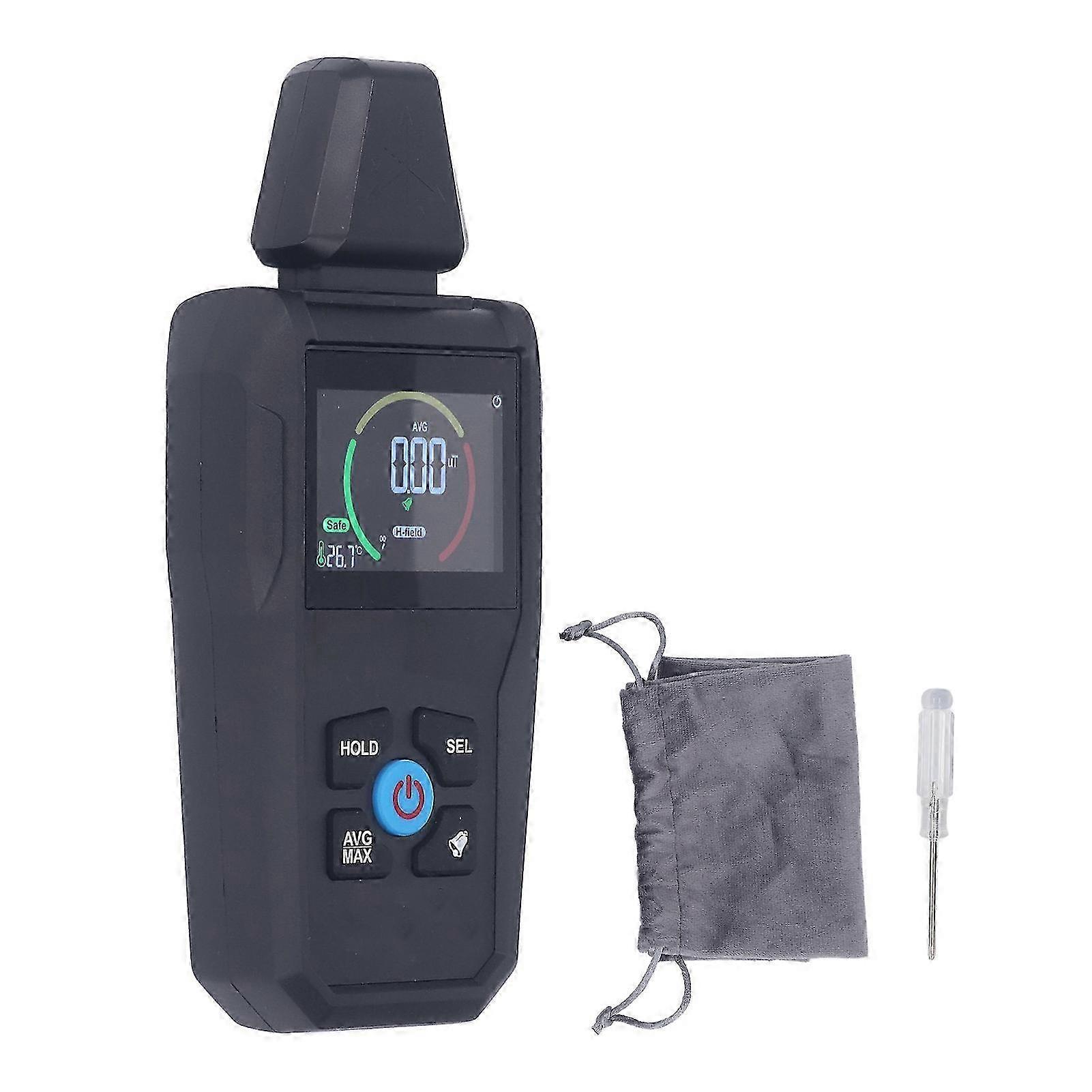 EMF-Messgerät Hochpräziser Schalllichtalarm LCD-Display mit Hintergrundbeleuchtung Elektromagnetischer Feldstrahlungsdetektor