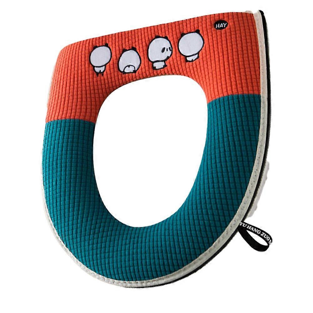 Toilet Seat Cover with Built-In Handle, Universal Waterproof Thick Plush Cushion for Bathroom, Soft Comfortable Touch (17x14.7 Inches)
