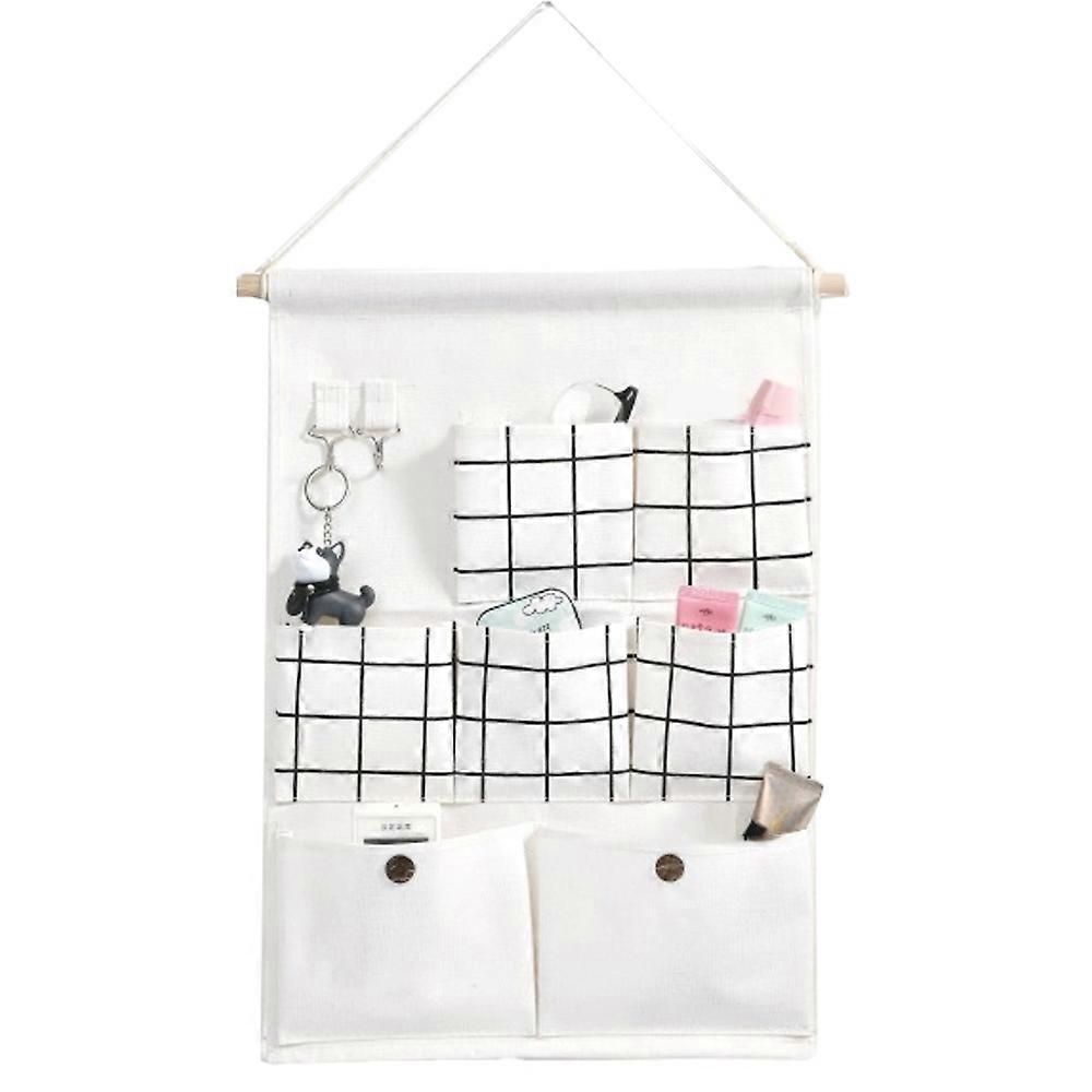 Fabric Organizer Basket, Multipurpose Storage Solution With Space Saving Design, Foldable Linen Hanging Bag For Quick Installation Without Drilling