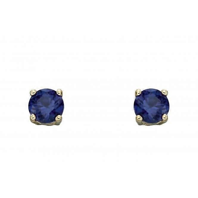 9ct September Created Sapphire 4mm Stud Earrings GE2334