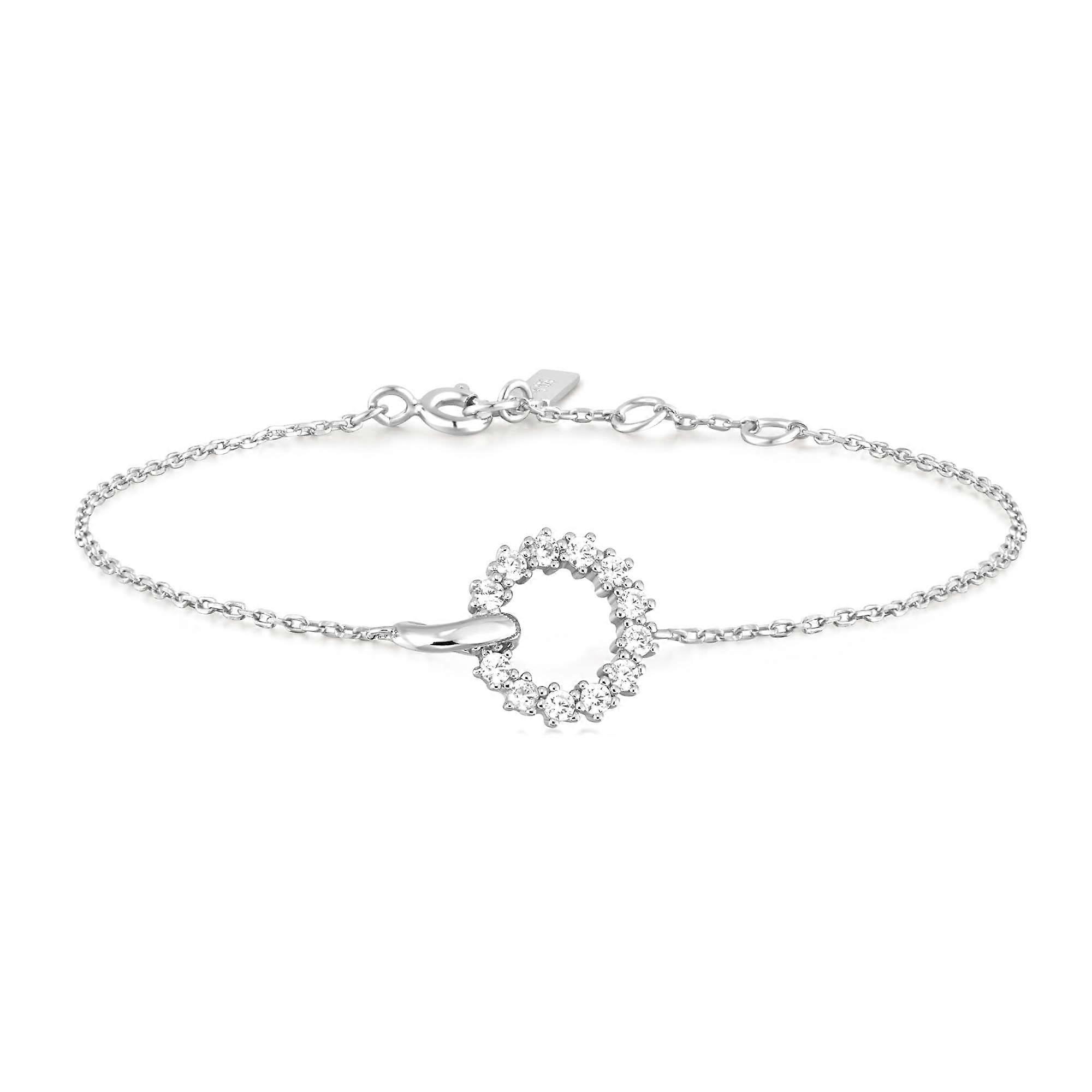 Ania Haie Silver Interlinked Circles Pavé Bracelet B056-01H