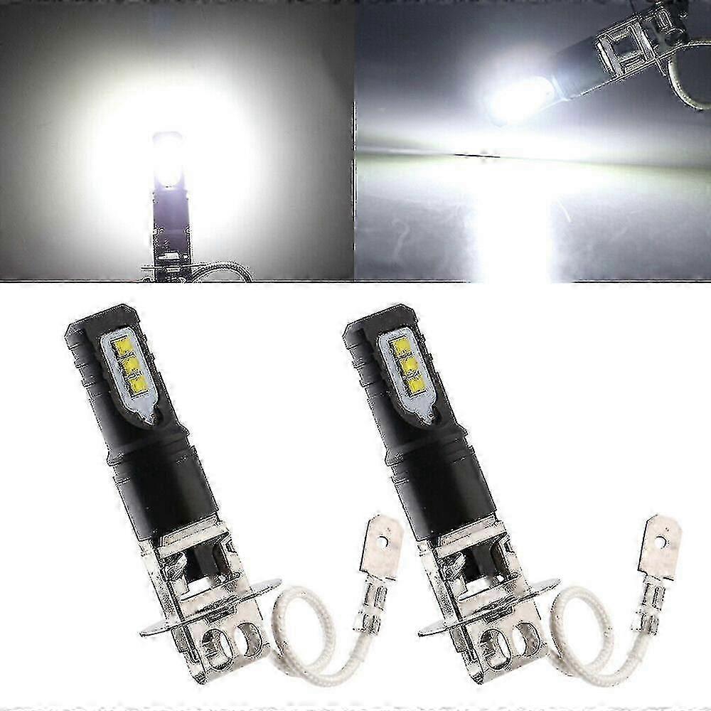 2x H3 160w 6000k 6000lm Super Bright White Drl Led Headlight Bulb Kit High Beam 2525 Chips Fog Lamp Driving Light Compitiabe With Auto 12v
