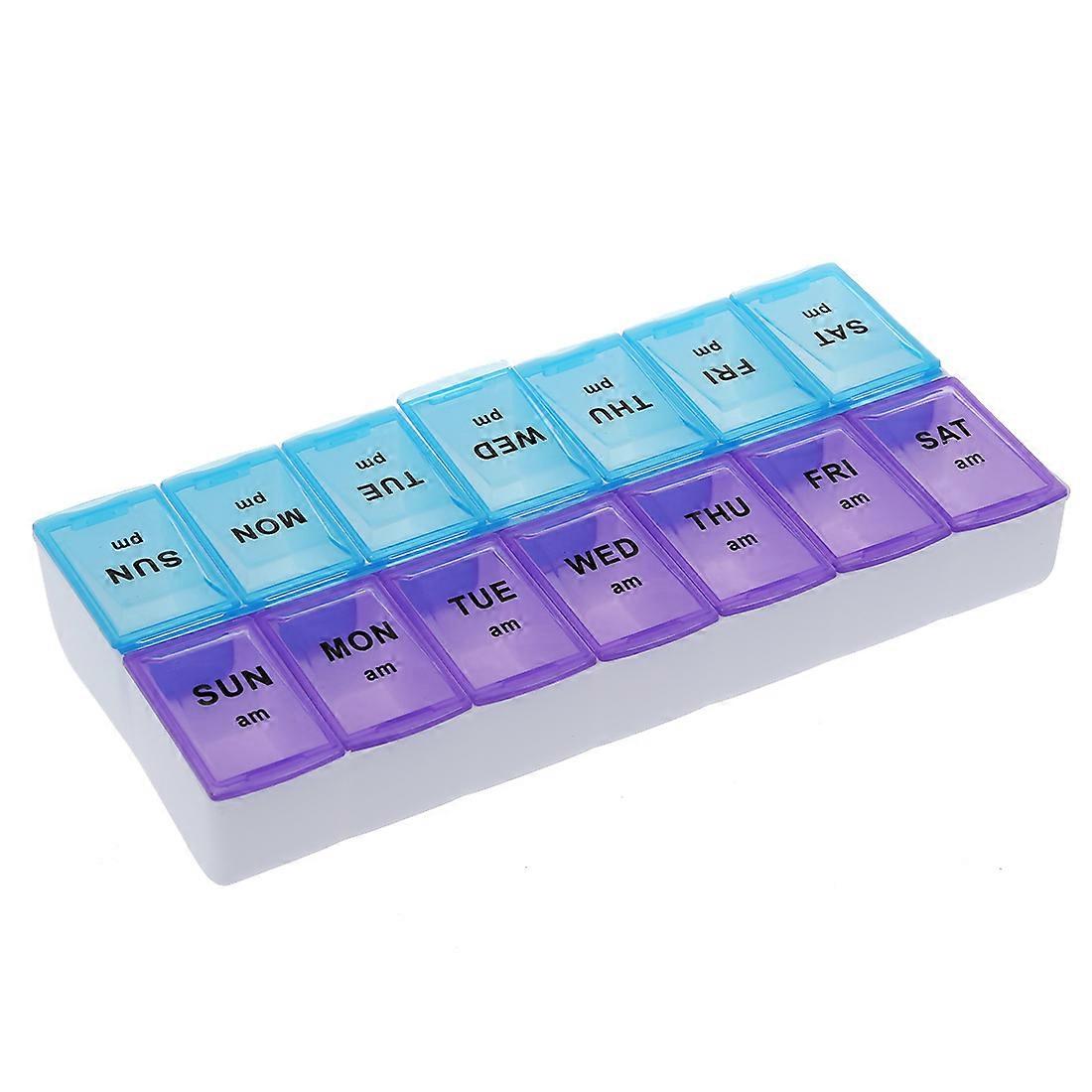 Seven Day AM & PM Pill and Tablet Storage Box with 14 compartments