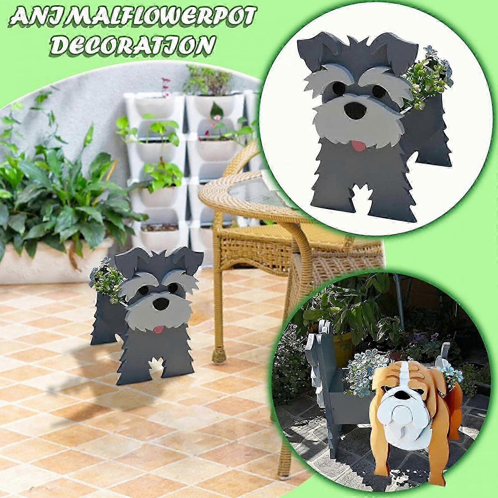 LIBOOI Fioriera per cani, graziosa fioriera a forma di cane, in PVC, per decorare il giardino, per cuccioli di animali domestici, per interni, per casa, ufficio, idea regalo