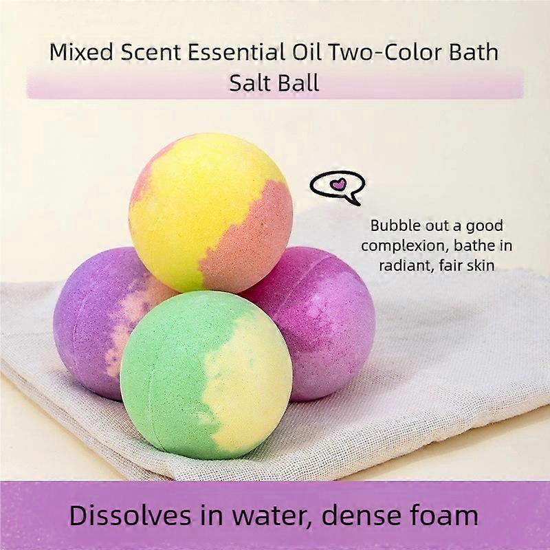 4-Pack Dual-Colored Bath Bombs  120g Aromatherapy Bath Fizzies with Essential Oils  Moisturizing Spa Soak Set  Milk Rose / Tea Tree Chamomile / Papaya