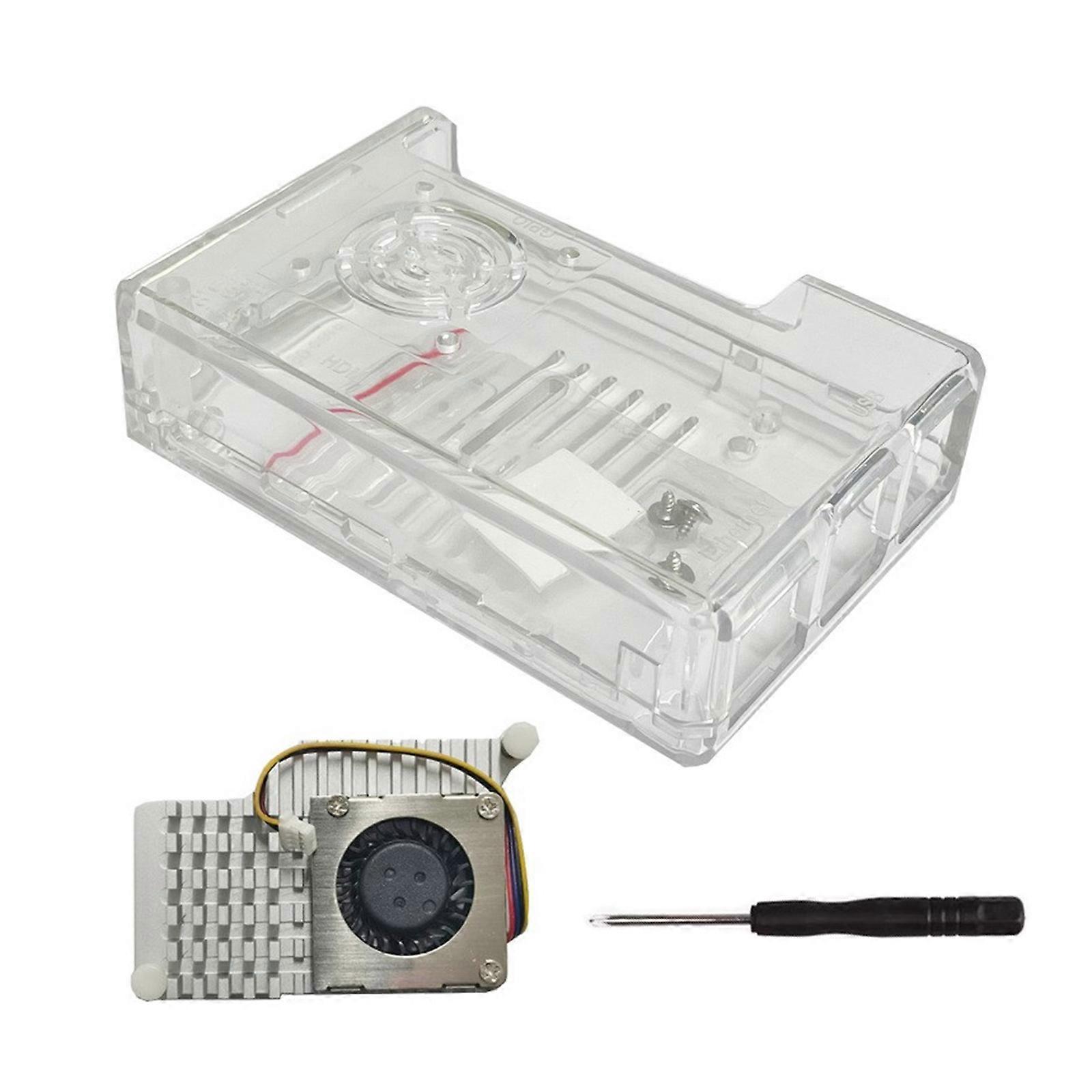 Case and Radiators for RPi 5 Board Cooling Protector Box with Optional Cooling Fan Heatsinks Mainboard Enclosure