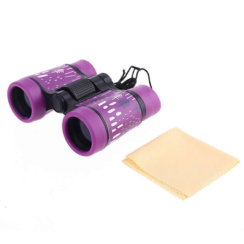 Plastic 4x30 Binoculars Colorful Telescope Portable Eyepiece Optical Objective Lens for Hunting Sport Sightseeing Travel Black