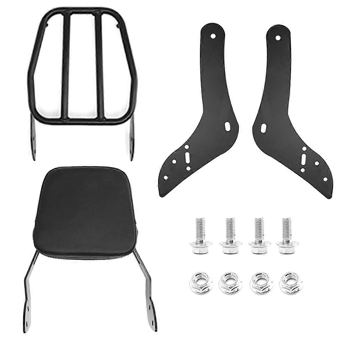 Rear Passenger Seat Sissy Bar Backrest with Luggage Rack for