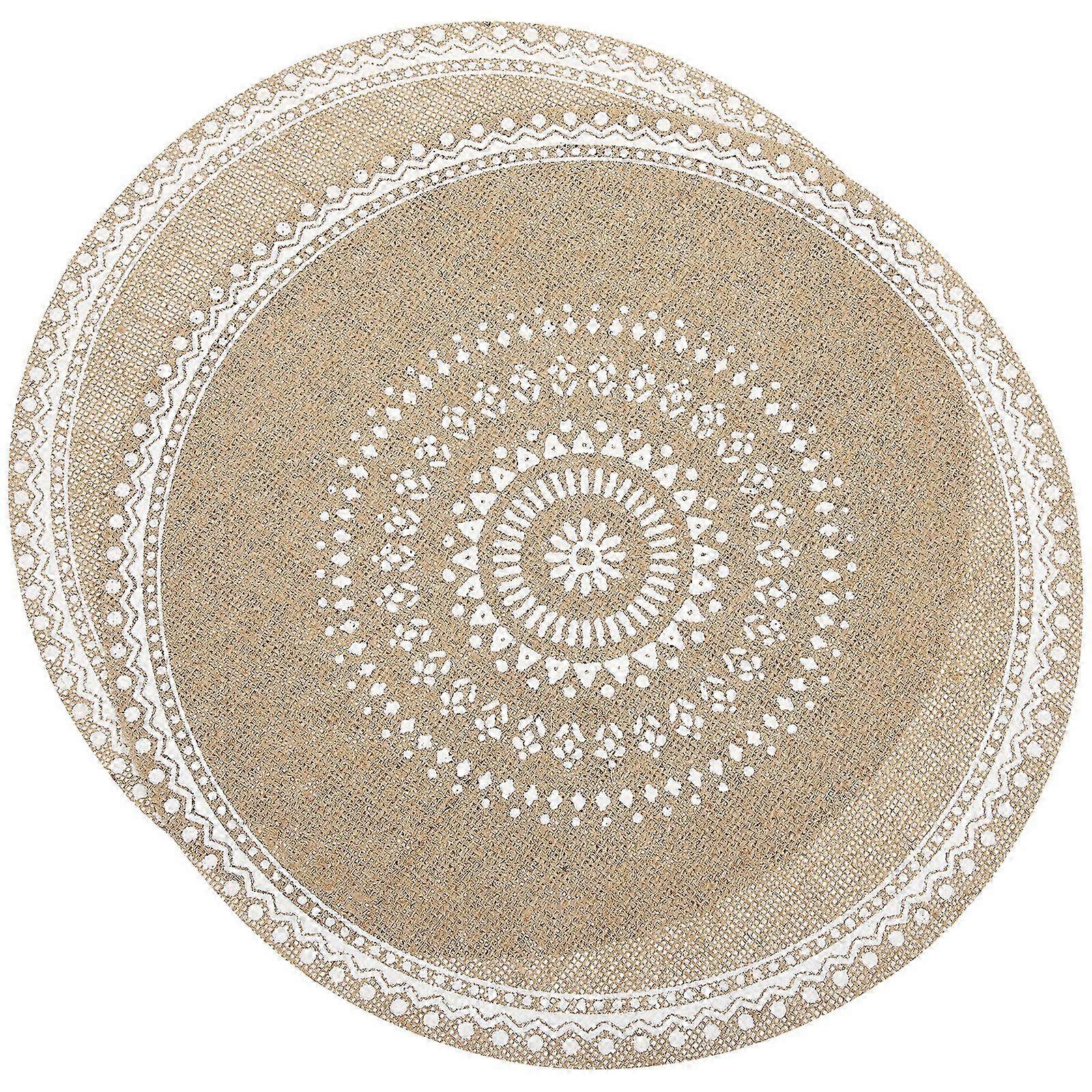 2 Pack of Heat Resistant Round Dining Table Placemats with Rustic Style