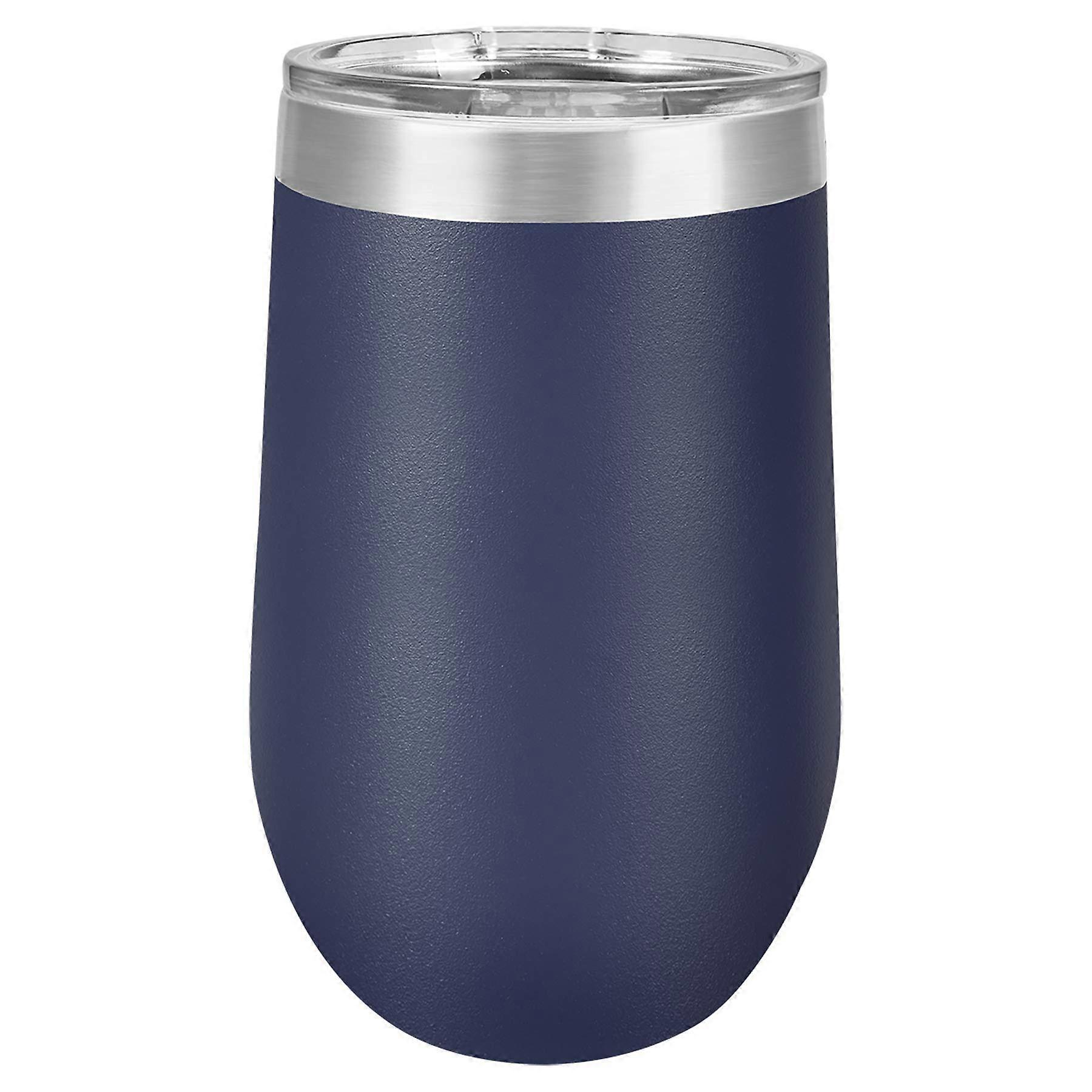 Drinkware Stemless Insulated Glass 16 oz (Navy Blue)