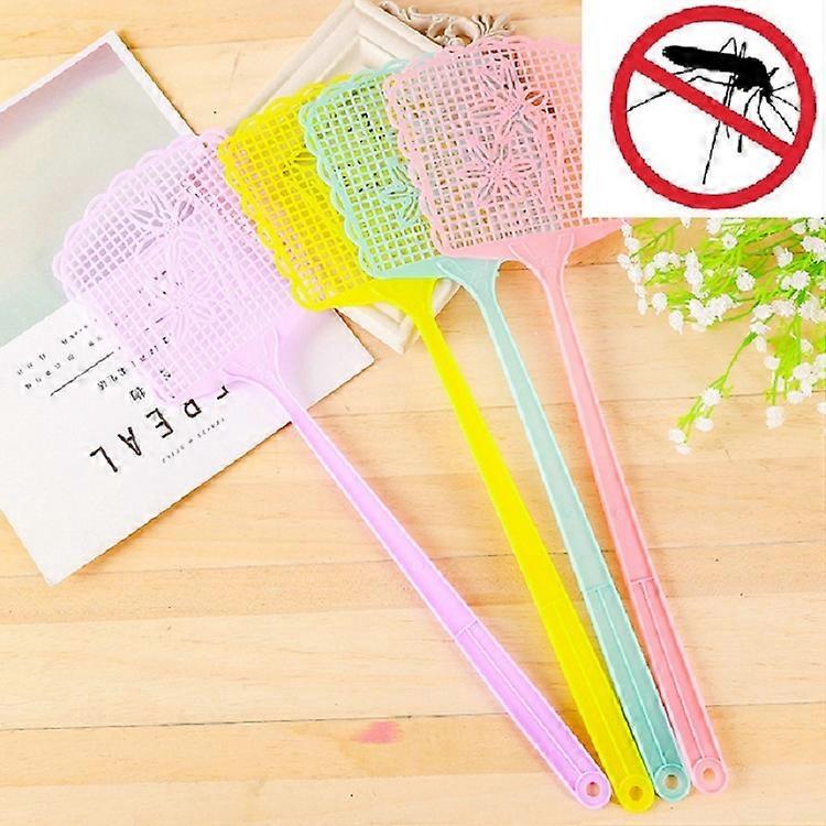 10 PCS Plastic Printed Fly Swatter,Random Color Delivery