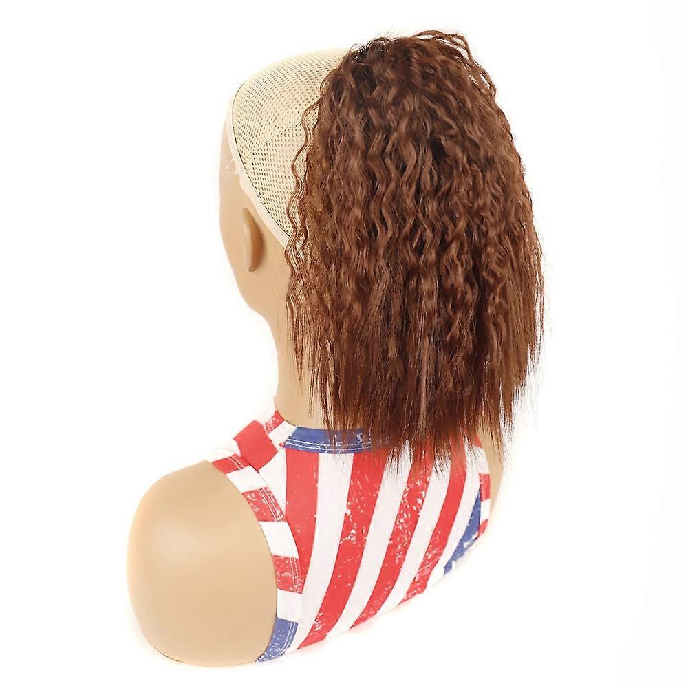 LS868 Drawstring Fixed Corn Perm Curly Wig Fluffy Short Ponytail Wigs, Color: 33