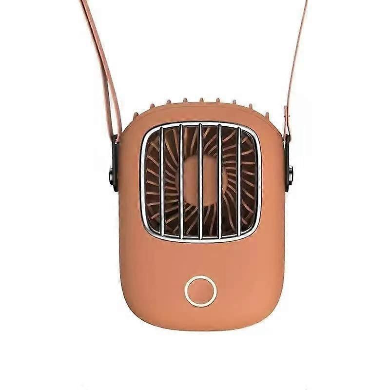 Mini Fan Hanging Neck Fan with Adjustable USB Lanyard Rechargeable 3 Wind Speeds Portable Personal Cooling Device Orange