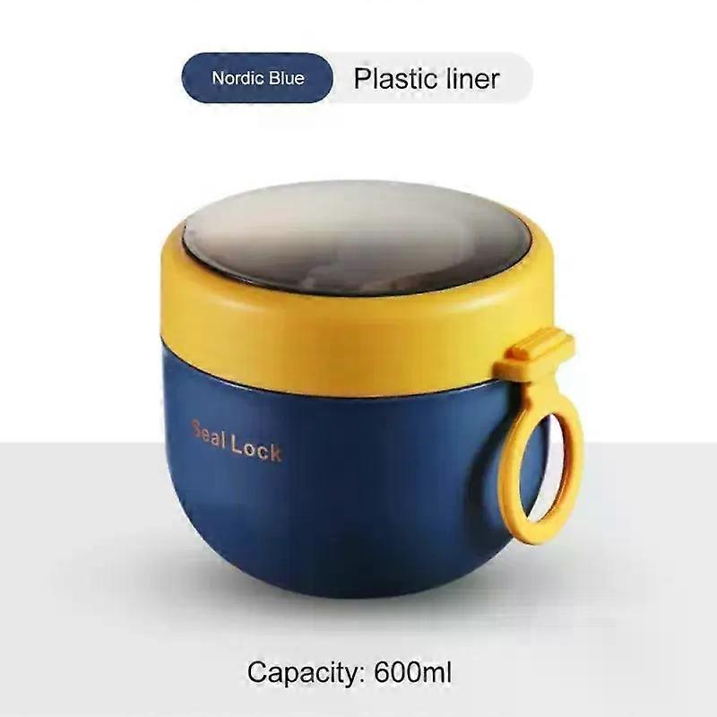600ml Breakfast Cups Cereal Nut Yogurt Salad Soup Cup Container With Fork Thermal Microwave Food Storage Bento Box Lunch Box
