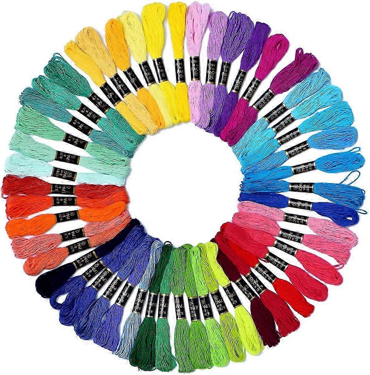 Embroidery floss rainbow color 50 skeins per pack cross stitch threads