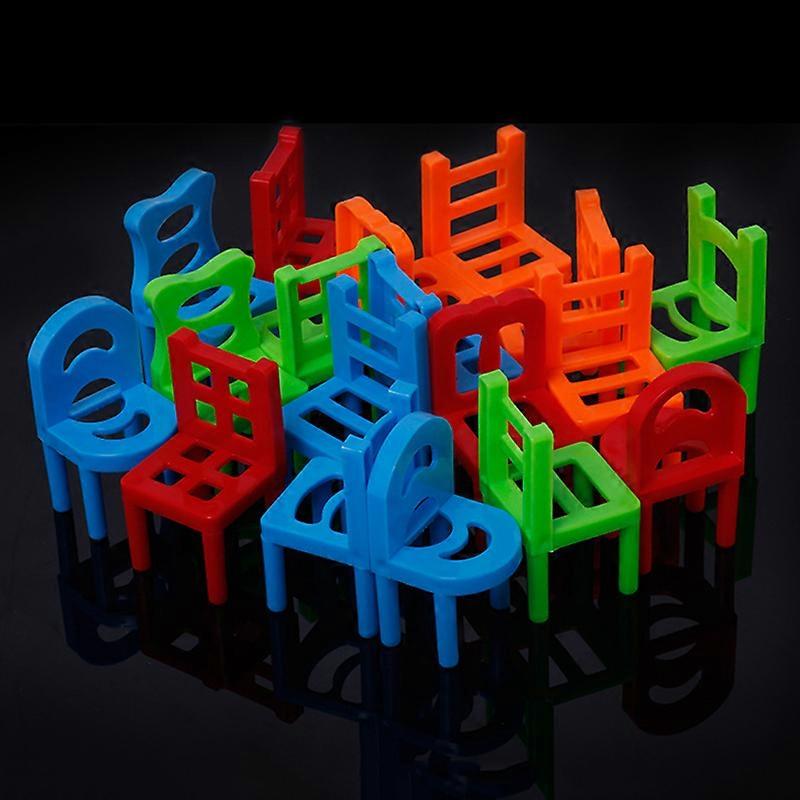 Chairs Stacking Towers Balancing Game for Parent-child Interaction 18pcs Desktop Toy for Boy Girl New