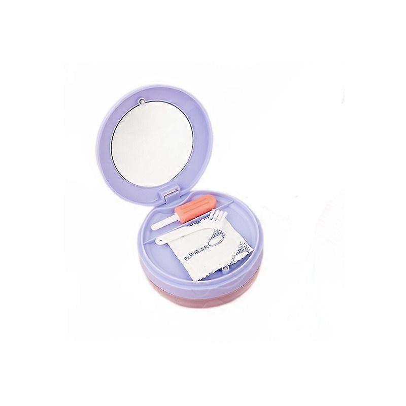 Braces cleaning box, portable mirror braces storage box, water-proof double-layer braces box, retainer soaking box