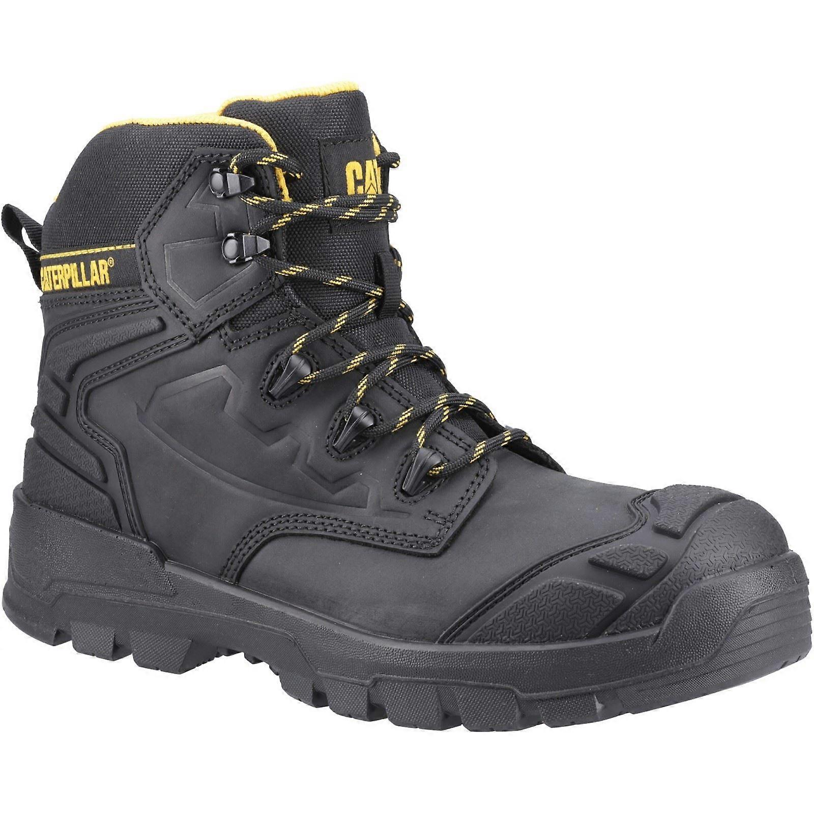 卡特彼勒奋斗者XL 6“黑色皮革男性登山者安全鞋-13
