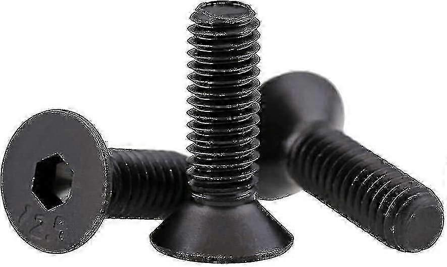 Carbon Steel Hexagonal Countersunk Head Screws, Hex Socket Bolts Machine Screws, M412mm, 30pcs Jiuji