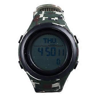 Analog Waterproof Sports for Men 1/100 Second Stopwatch LED Display 12/24 Hour Format Digital Sport Watch OD Green Band