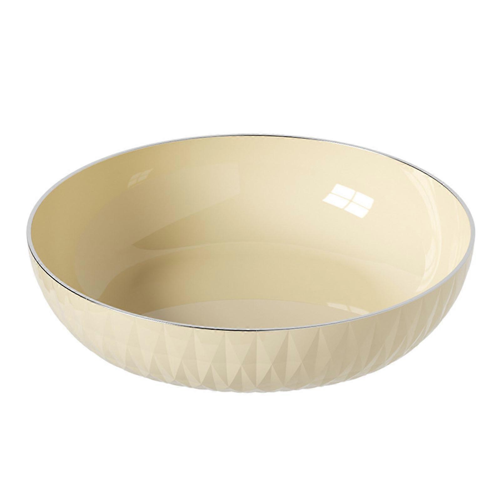 Round Vegetable Serving Bowl Multi Functional Capacity Elegant Creamy Large Serving Plate for Fruit