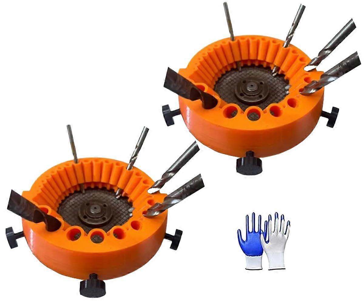 2Pcs Drill Bit Sharpener, 5in/125mm Angle Grinder Attachment for Restoring Sharpness and Precision of 2 to 13 mm 118° Old Bit