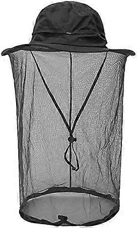 Beekeeping Hat with Integrated Mosquito Net/Insect Net, Face Shield - Black