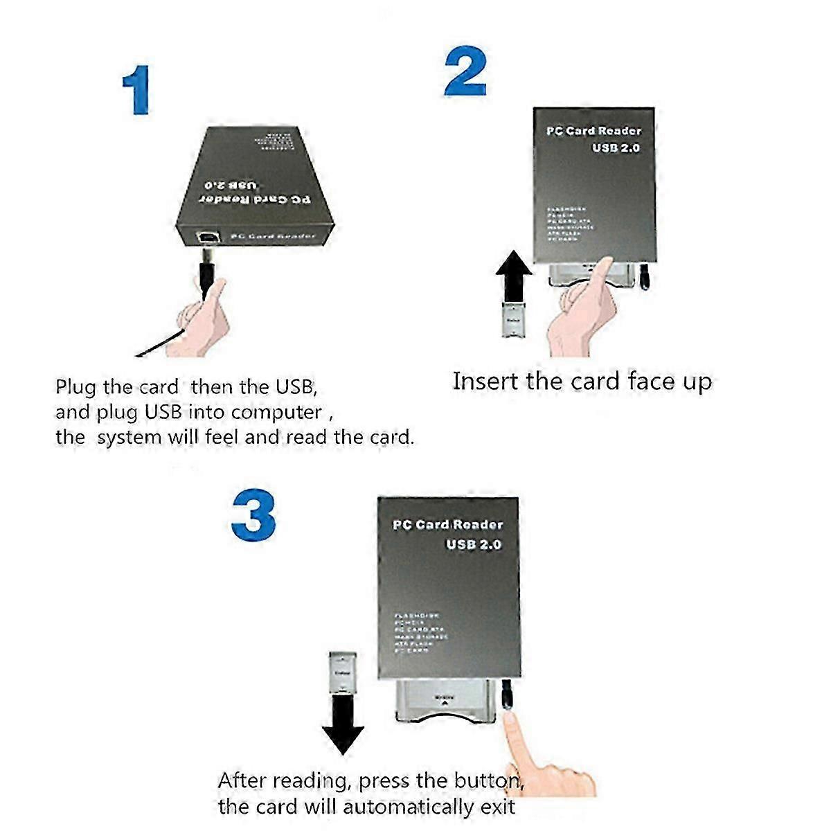 USB2.0 PCMCIA Card Reader ATA Card Reader PC Card Reader USB 2.0 to PC ATA PCMCIA Adapter Flash Disk
