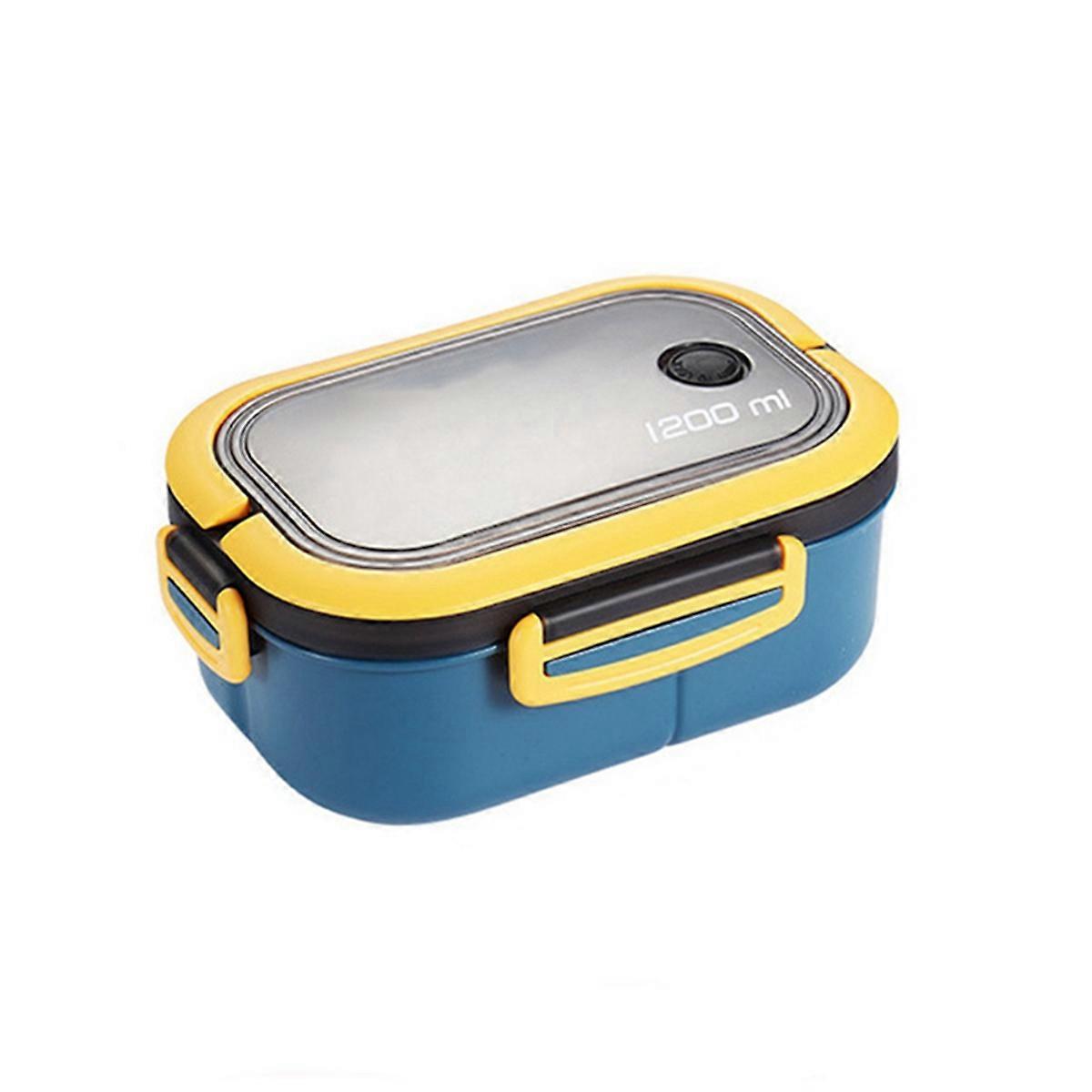 Cute Lunch Box Portable Compartments Microwave Bento Lunch Box Blue