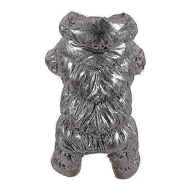 Dog Clothes Thicken Winter Warm Fleece Puppy Pet Coat Jacket For Small Dogs Waterproof Dog Jumpsuit Chihuahua Clothing Overalls Silver