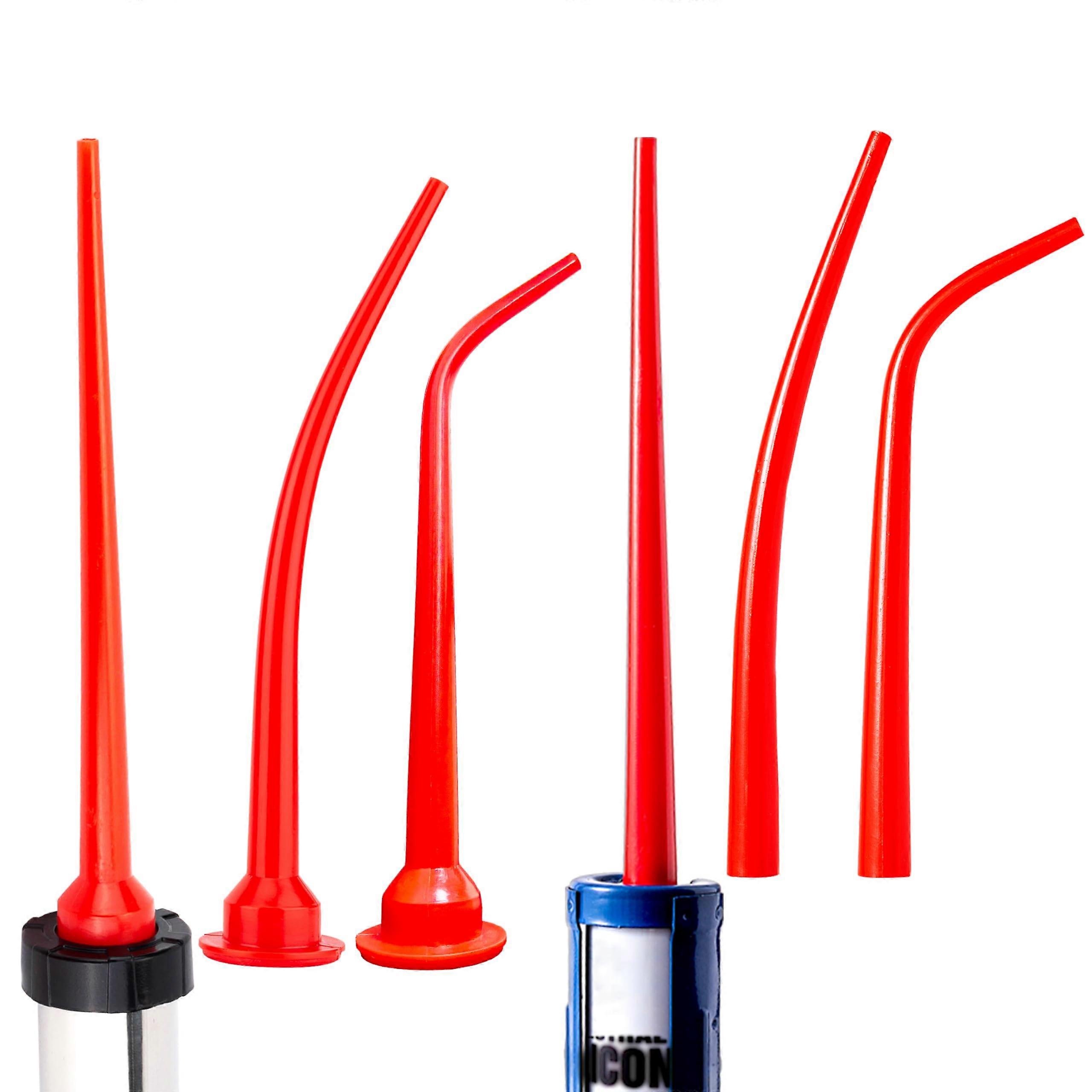 Extended nozzle, used for sausage caulking guns and caulking guns, 3x extension, red