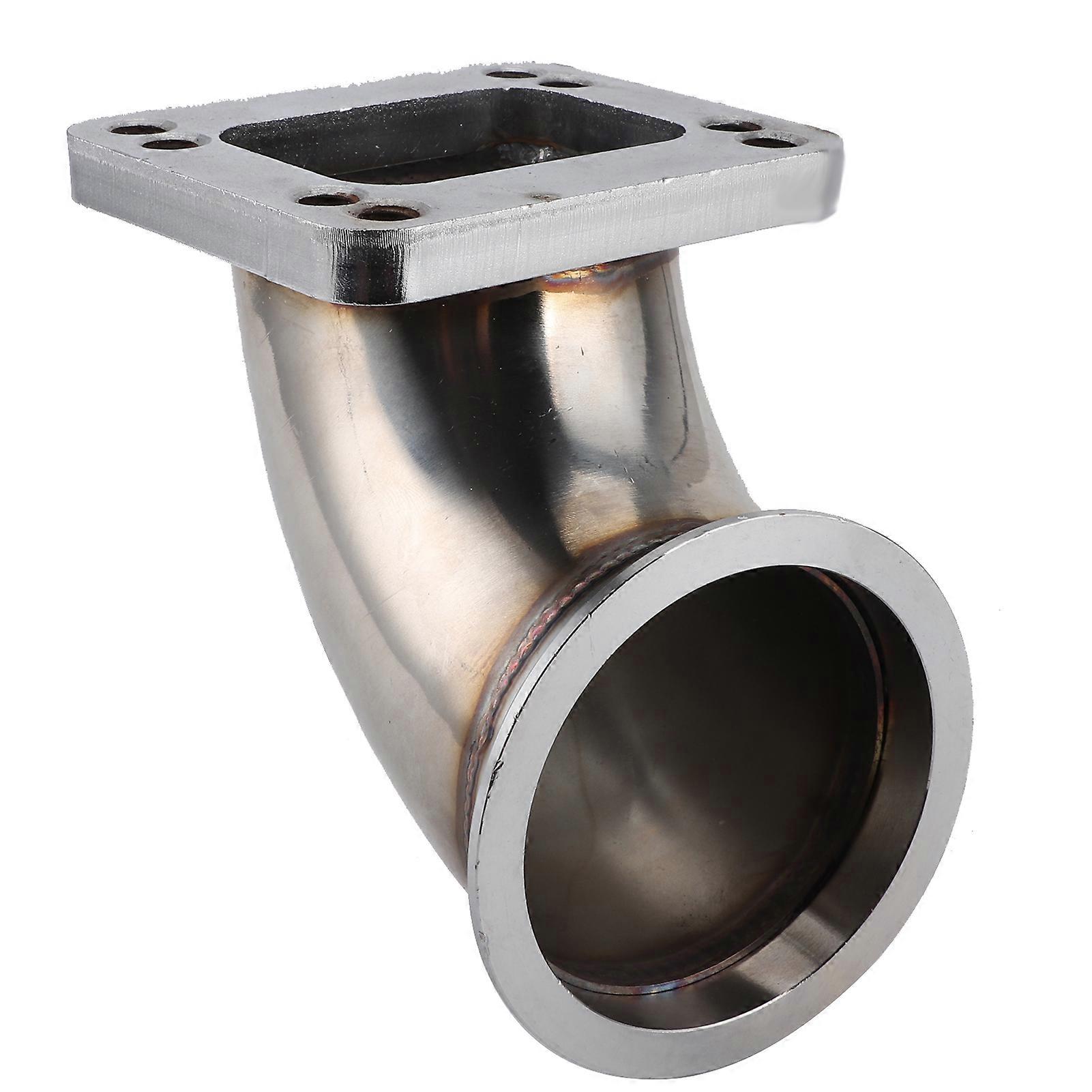 3.0in VBand to T3 Turbo Flange 90 Degree Bend Adapter, CNC Machined 304 Stainless Steel Turbocharger Fitting